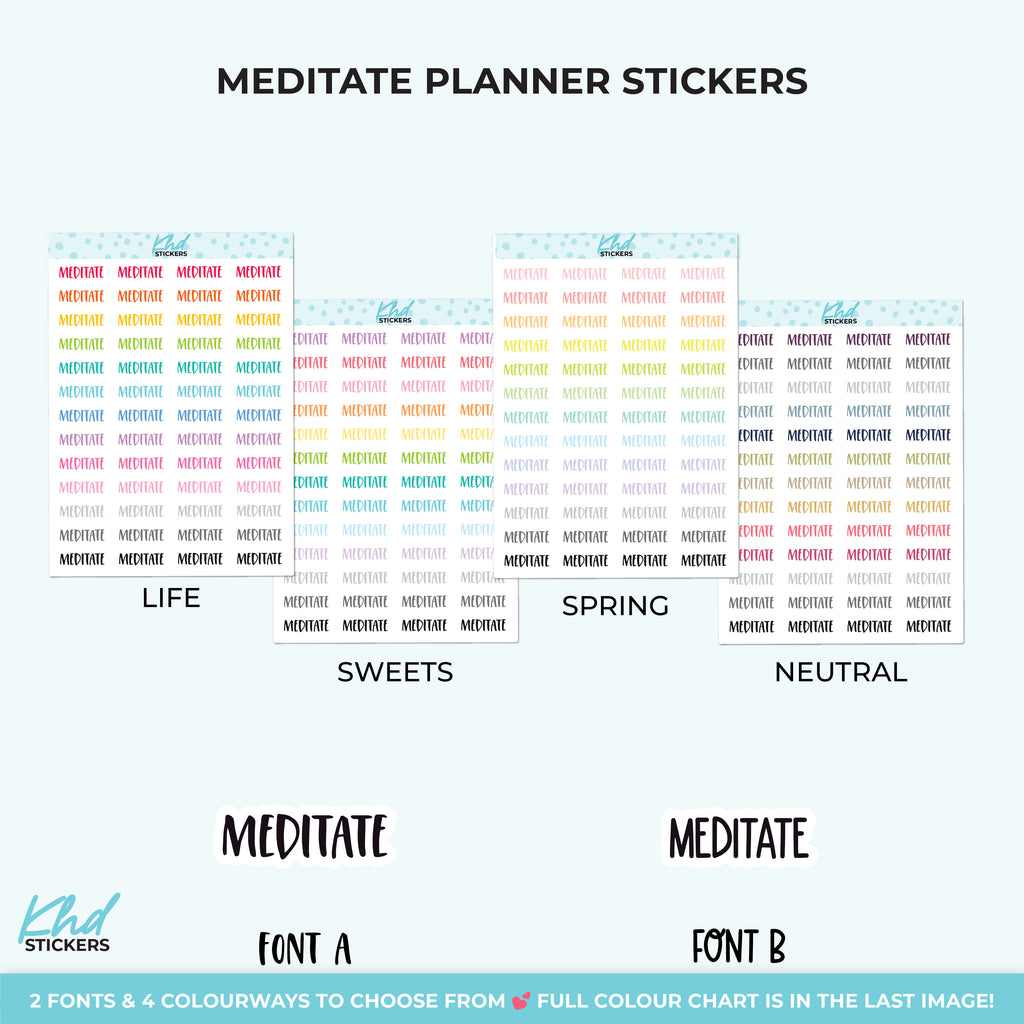 Meditate Planner Stickers Small