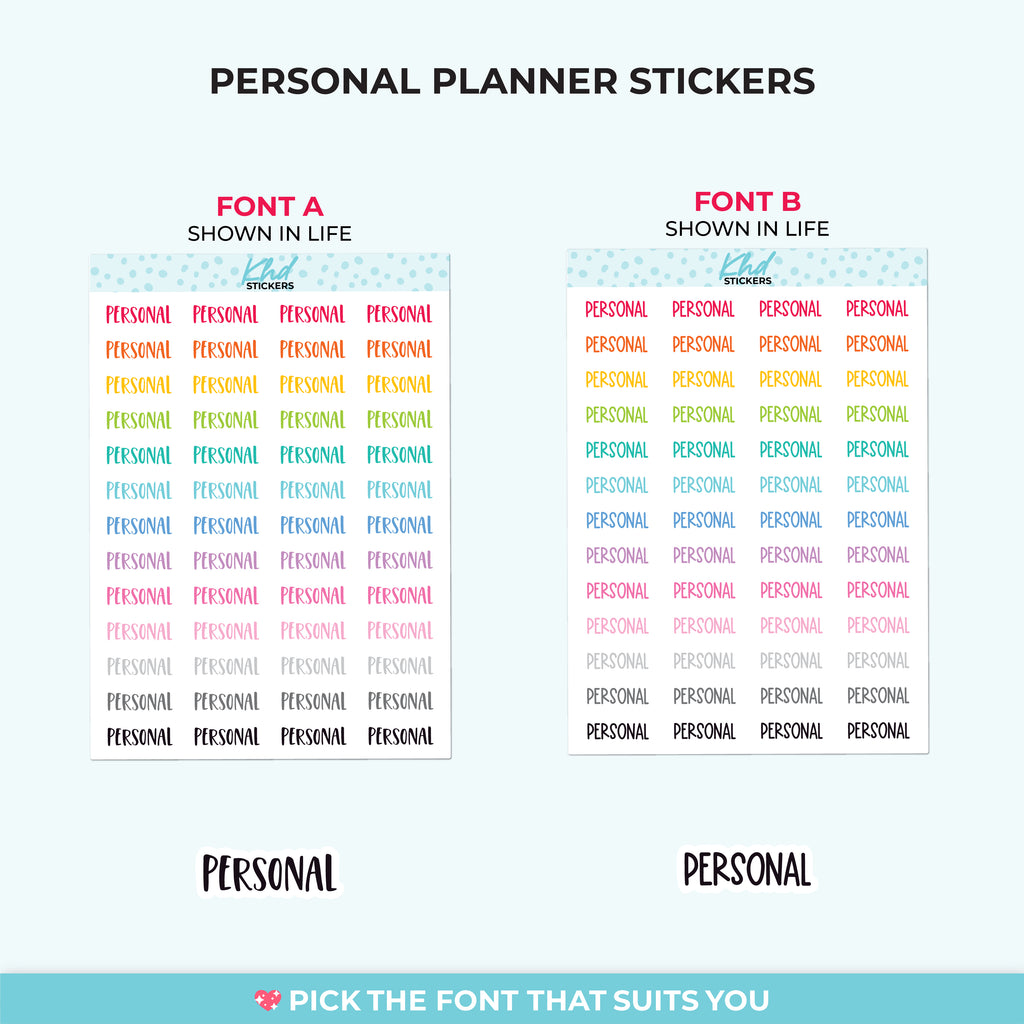 Personal Planner Stickers Small