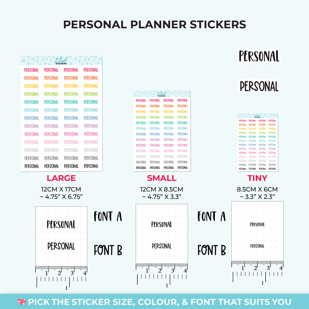 Personal Planner Stickers Small