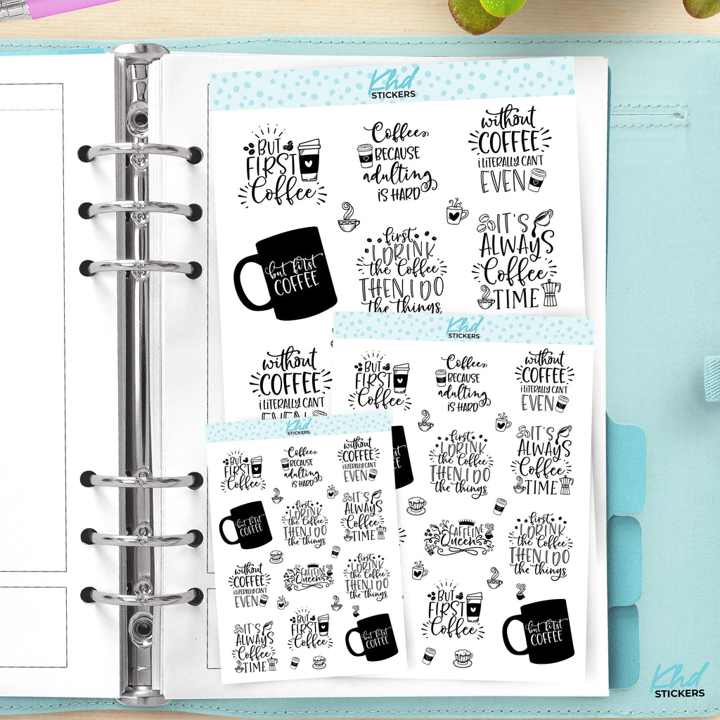 Coffee Time Planner Stickers Small