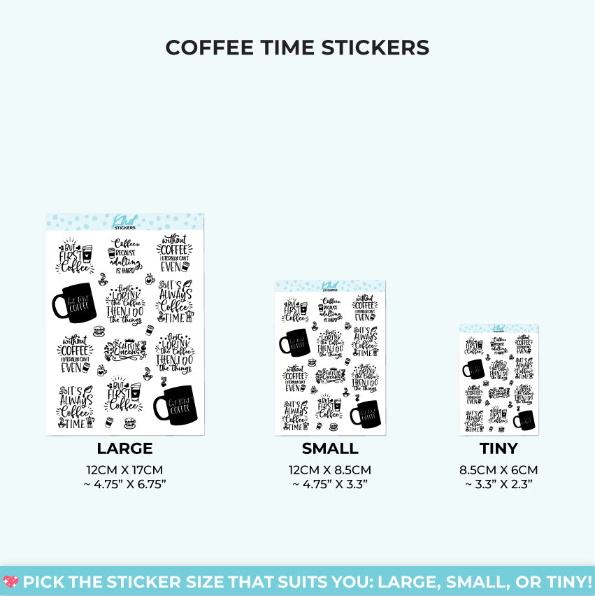 Coffee Time Planner Stickers Small