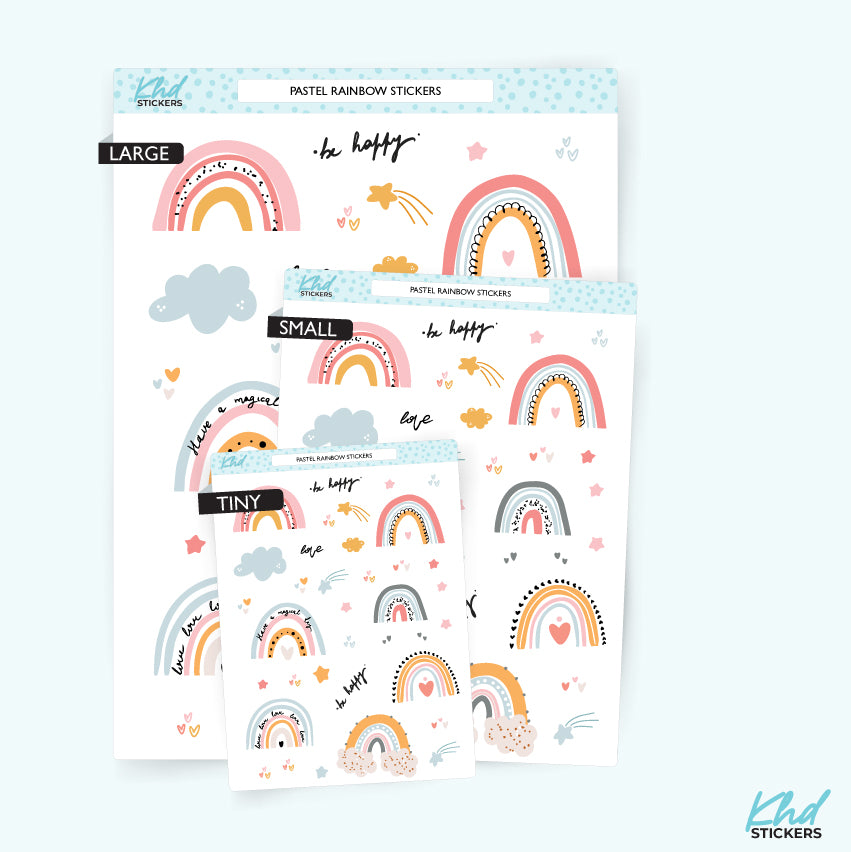 Pastel Rainbow Stickers Small