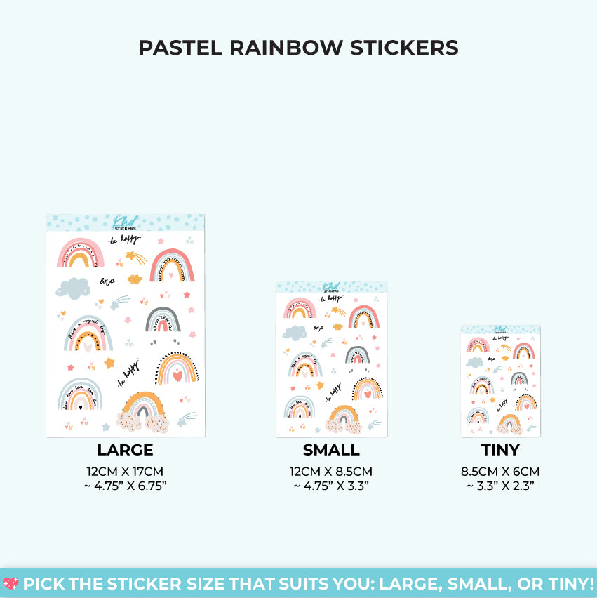 Pastel Rainbow Stickers Small