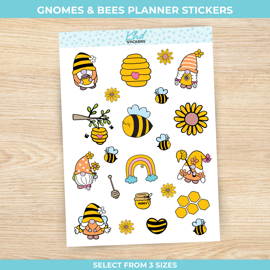 Busy Bee Gnomes Decorative Stickers Small