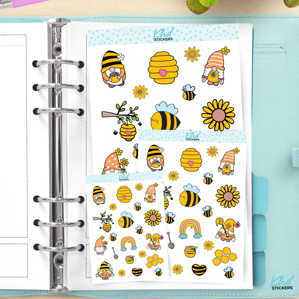 Busy Bee Gnomes Decorative Stickers Small