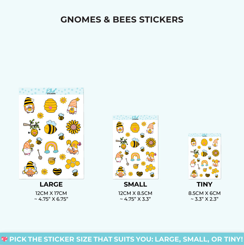 Busy Bee Gnomes Decorative Stickers Small
