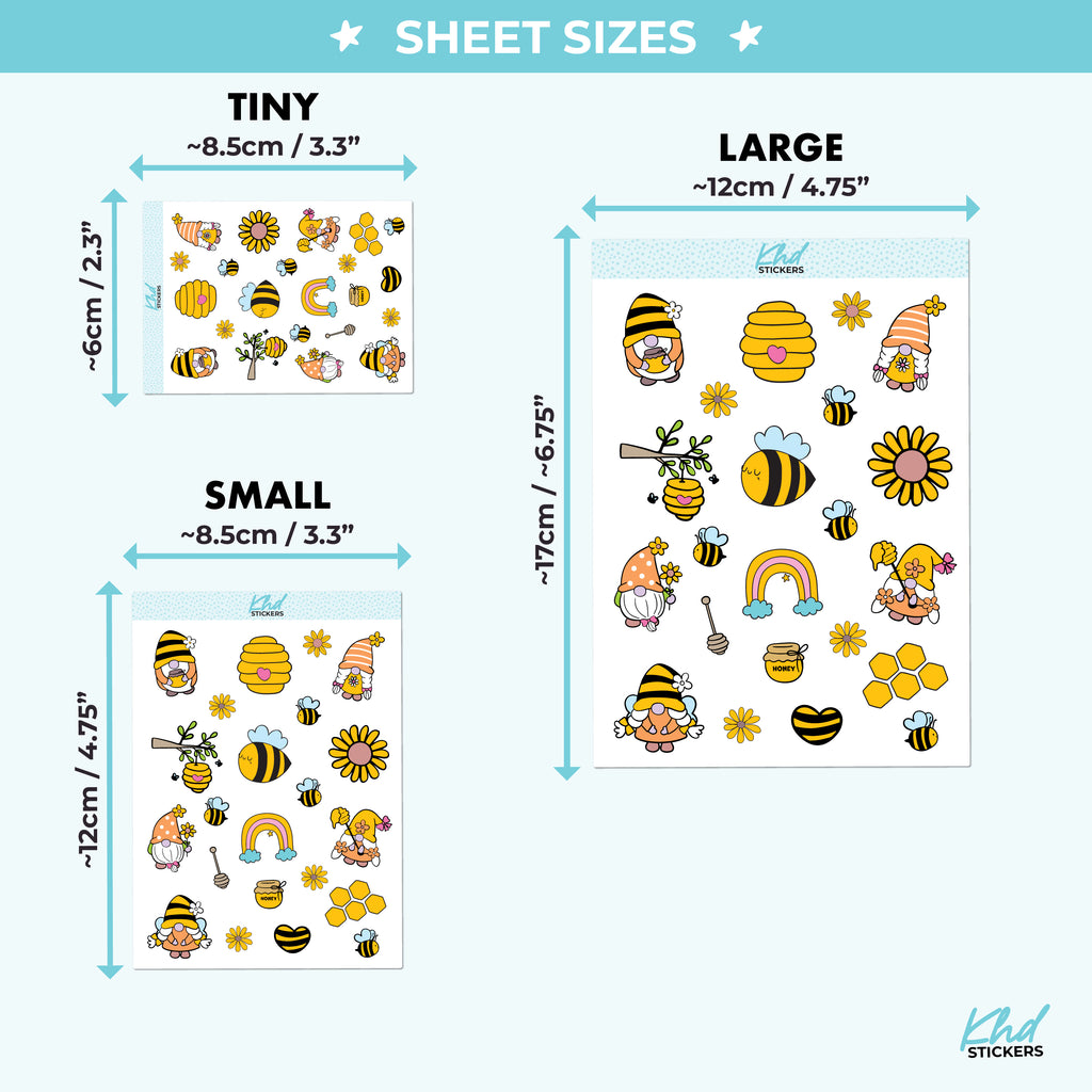 Busy Bee Gnomes Decorative Stickers Small