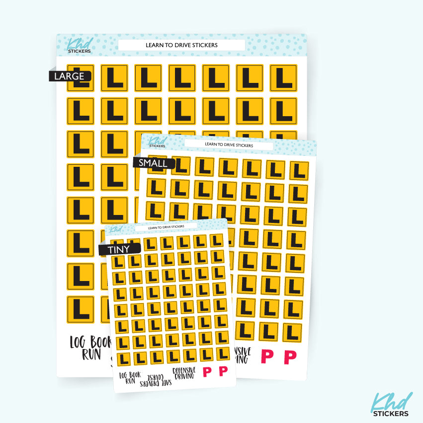 L Plate Stickers Small