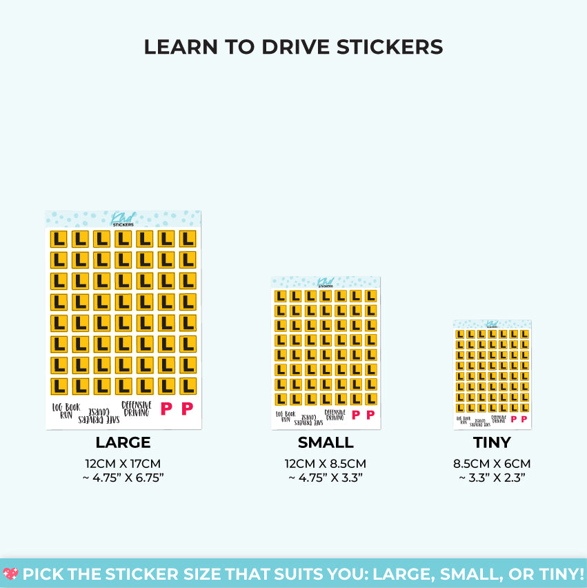 L Plate Stickers Small