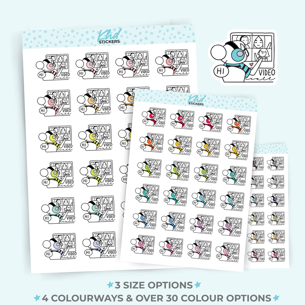 Planner Girl Leona Video Conference Planner Stickers Large