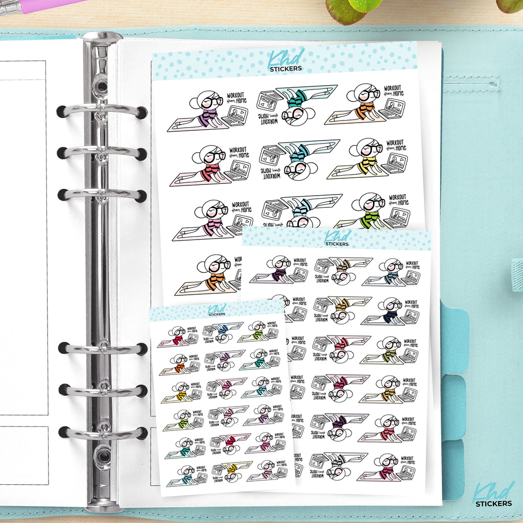 Planner Girl Leona Home Workout Planner Stickers Large