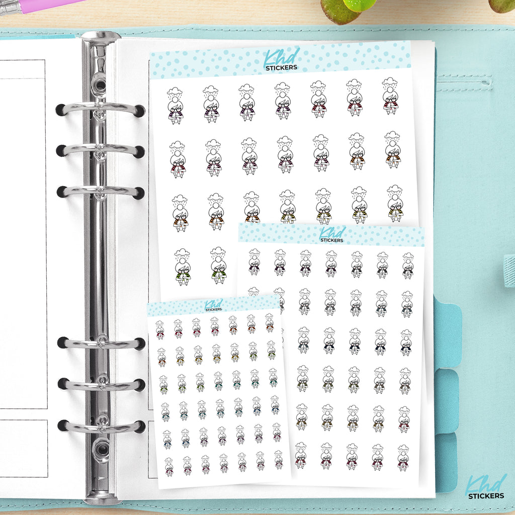 Planner Girl Leona Sad Day Planner Stickers Small