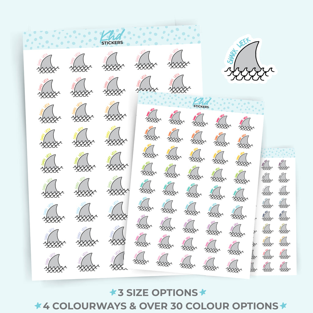 Shark Week Planner Stickers Small