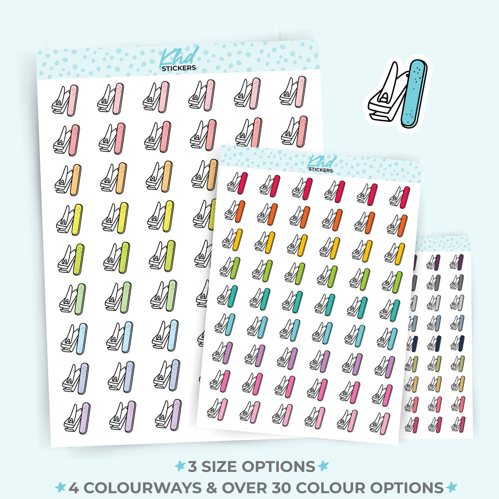 Nail Clippers and Emery Board Planner Stickers Small