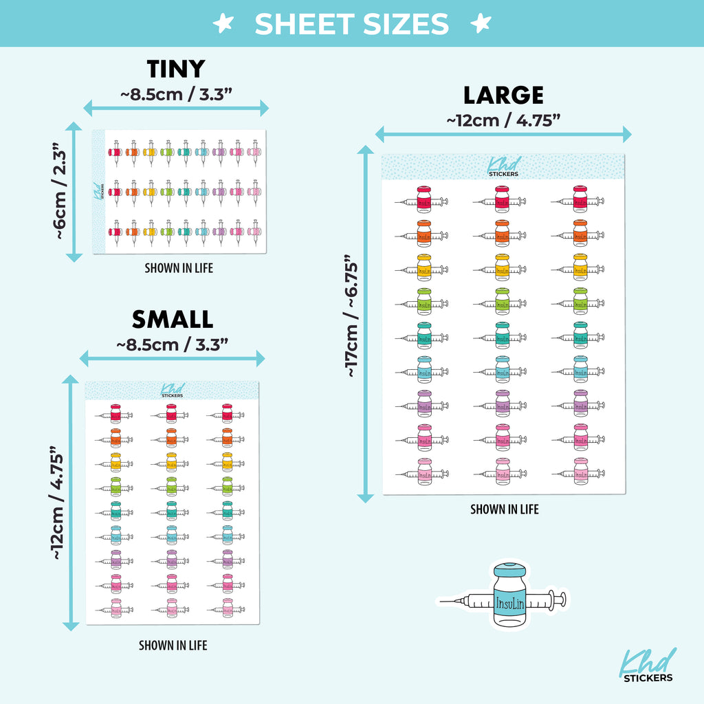 Insulin Planner Stickers Small