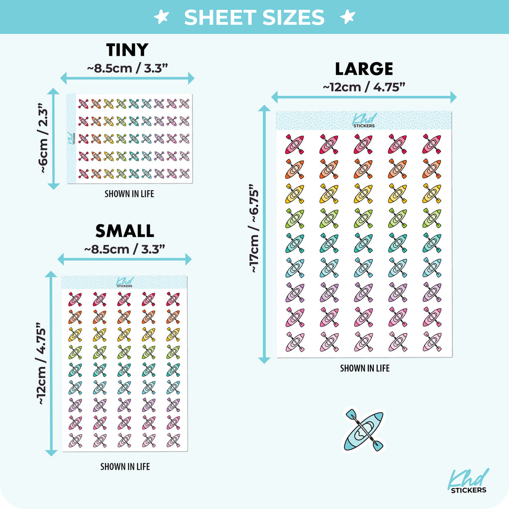 Kayak / Canoe Icon Planner Stickers Small