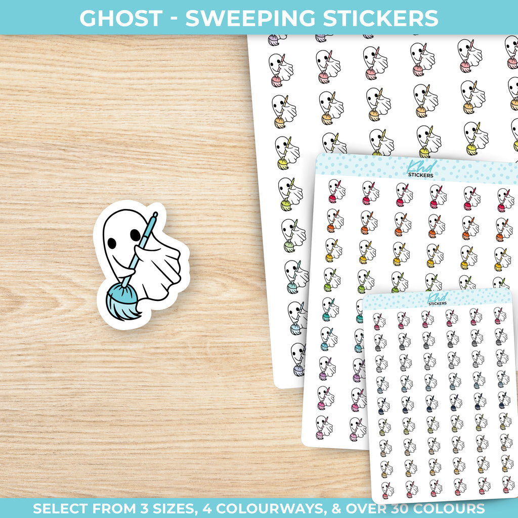 Cleaning Ghost Sweeping the Floor Planner Stickers Small