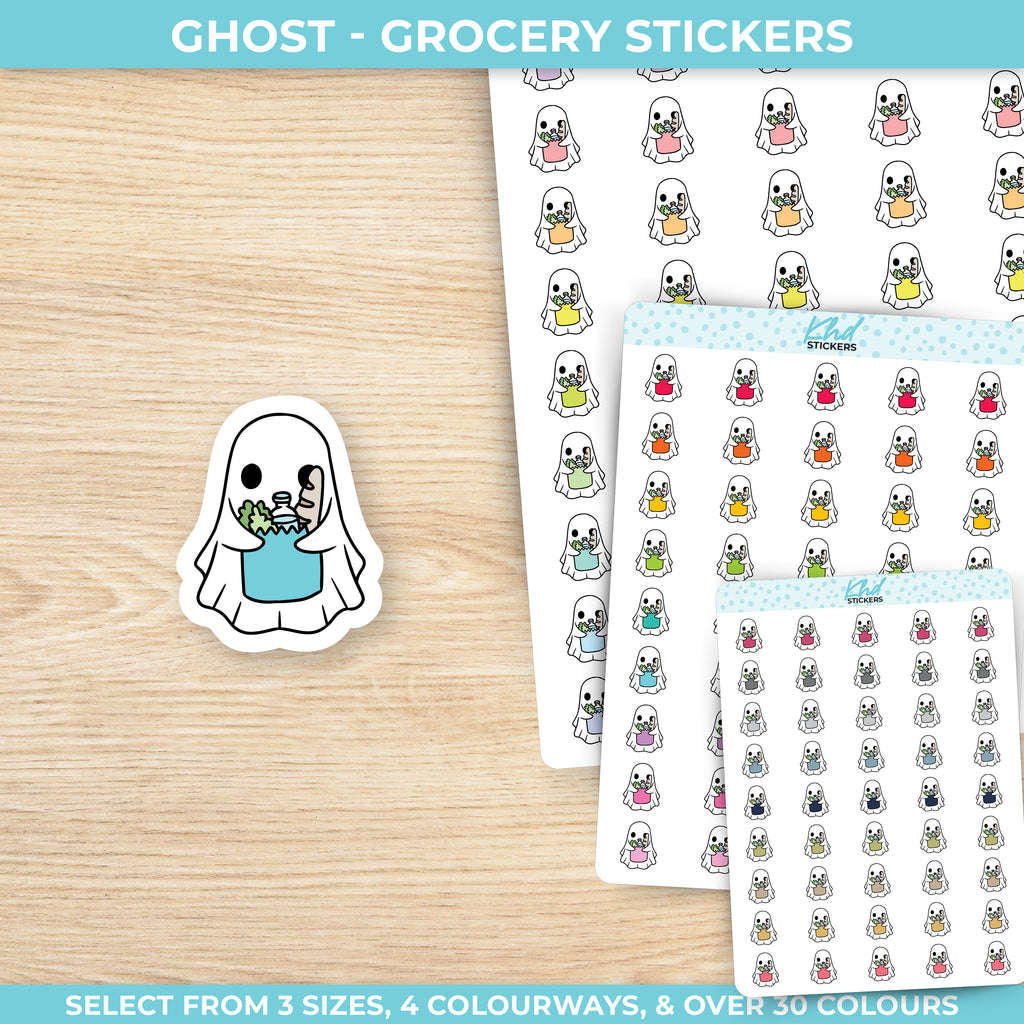 Ghost Grocery Shopping Planner Stickers Small