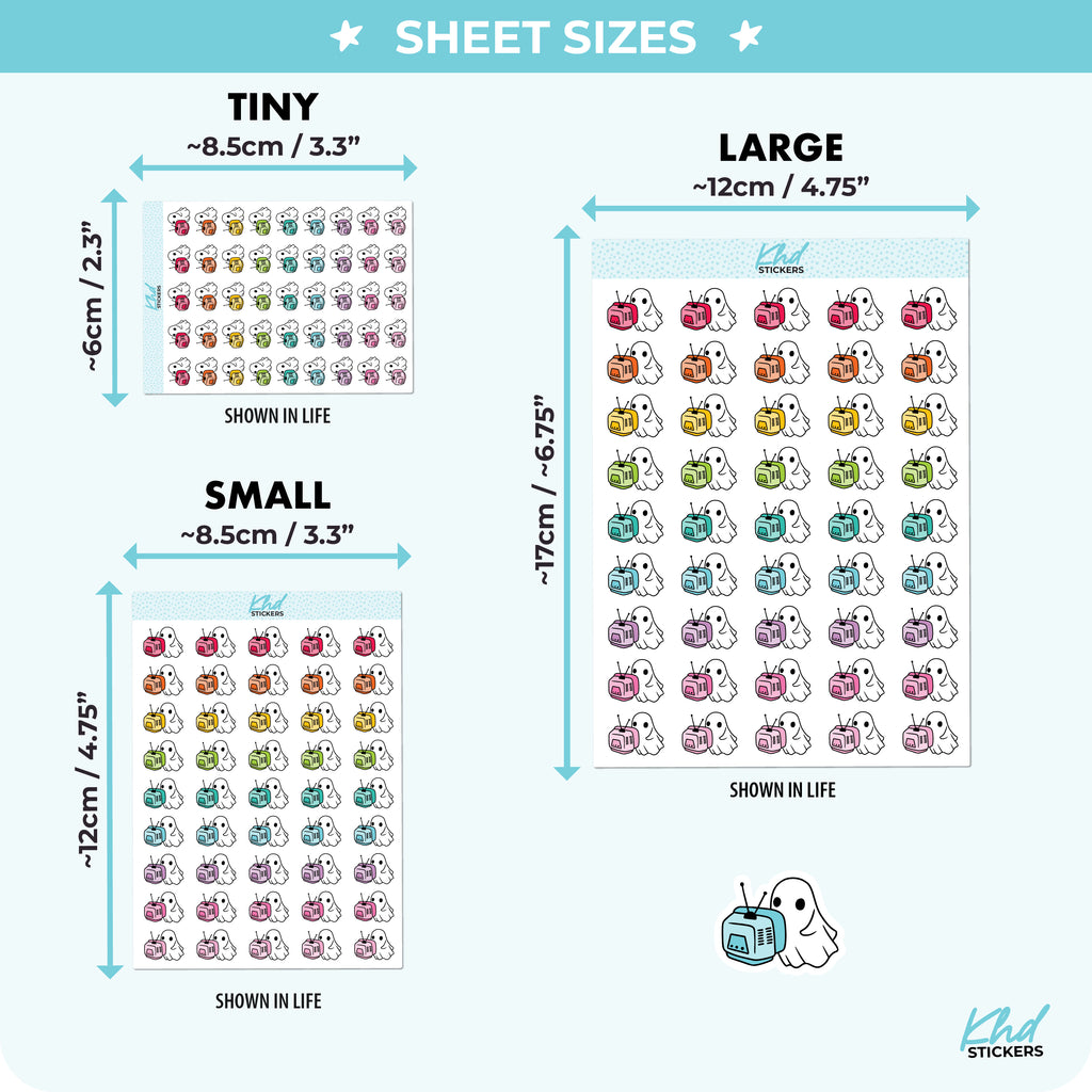 Ghost TV Time Planner Stickers Small