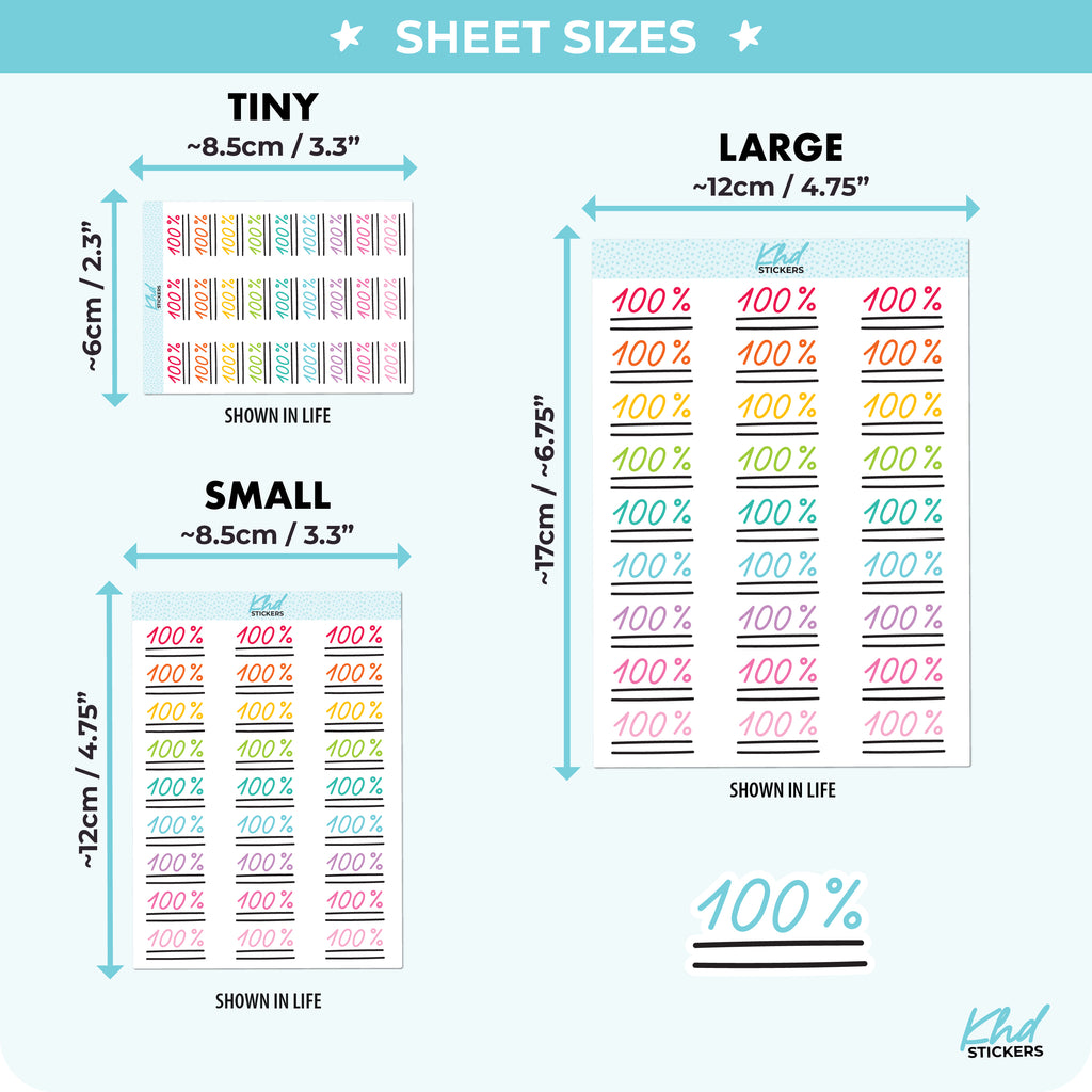 100% Planner Stickers Small