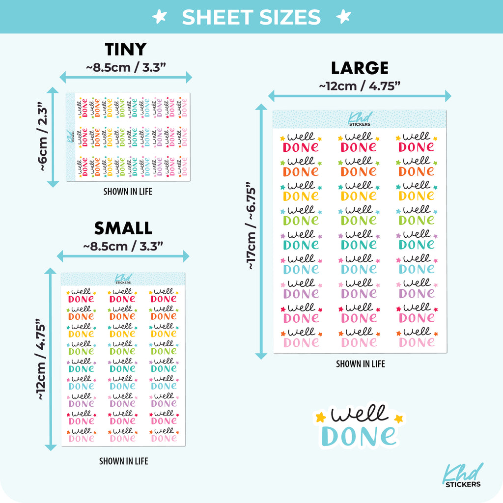 Well Done Planner Stickers Small