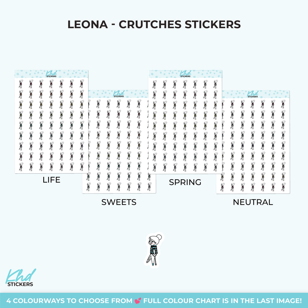 Planner Girl Leona using Crutches Small