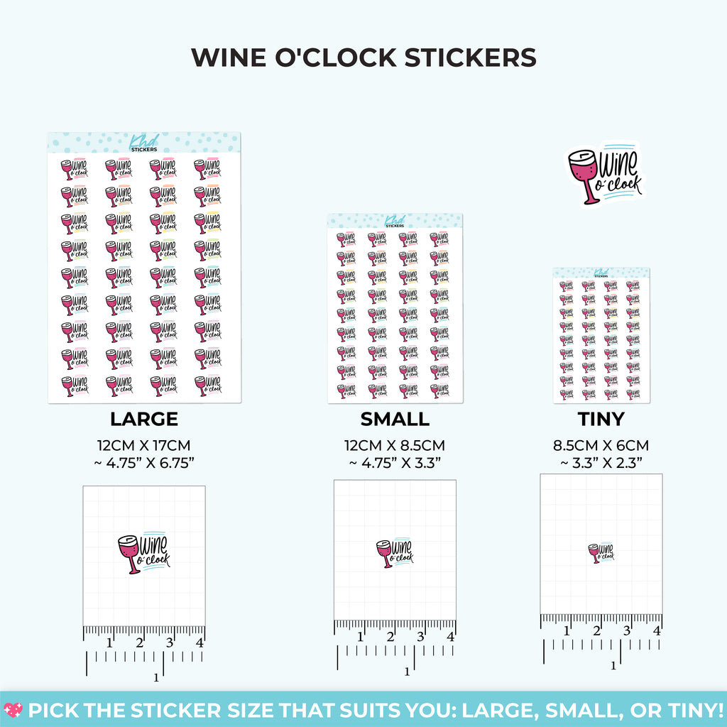 Wine O'Clock Planner Stickers Small