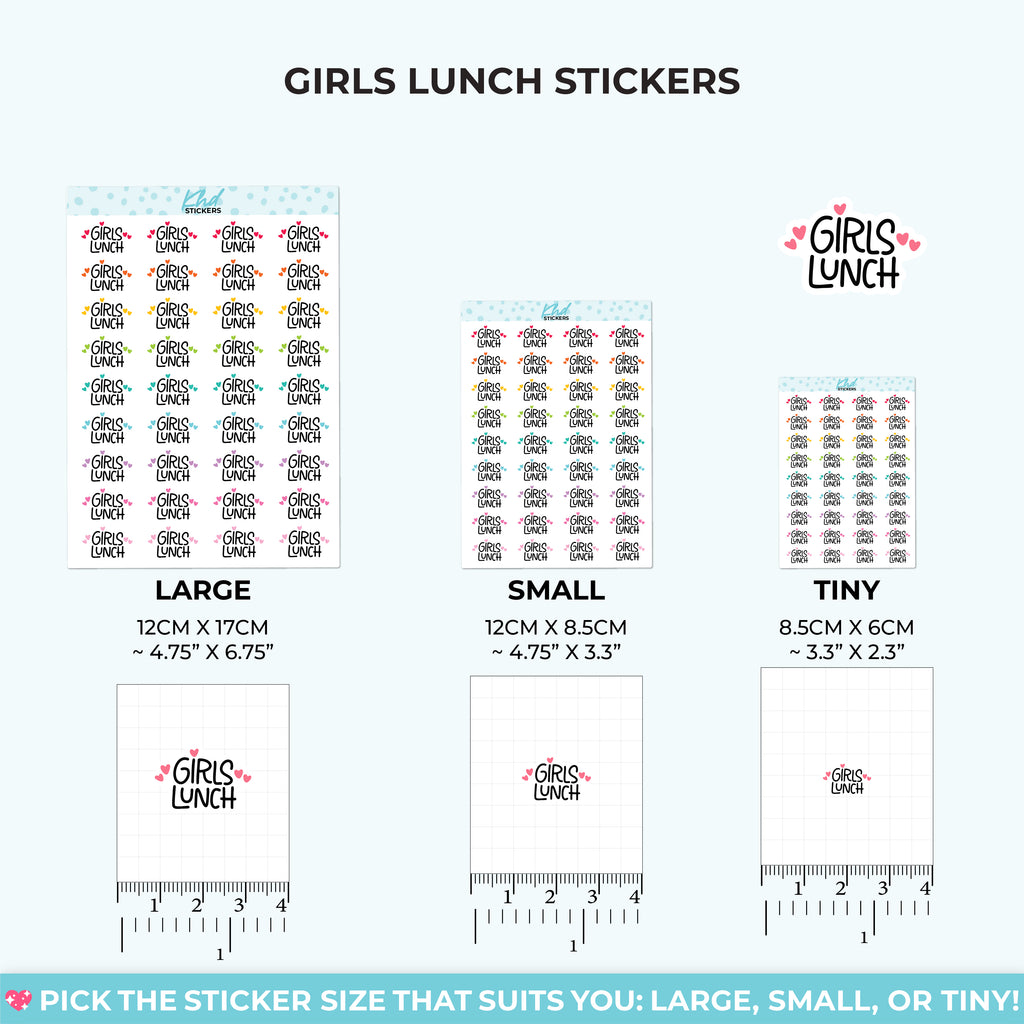 Girls Lunch Planner Stickers Small