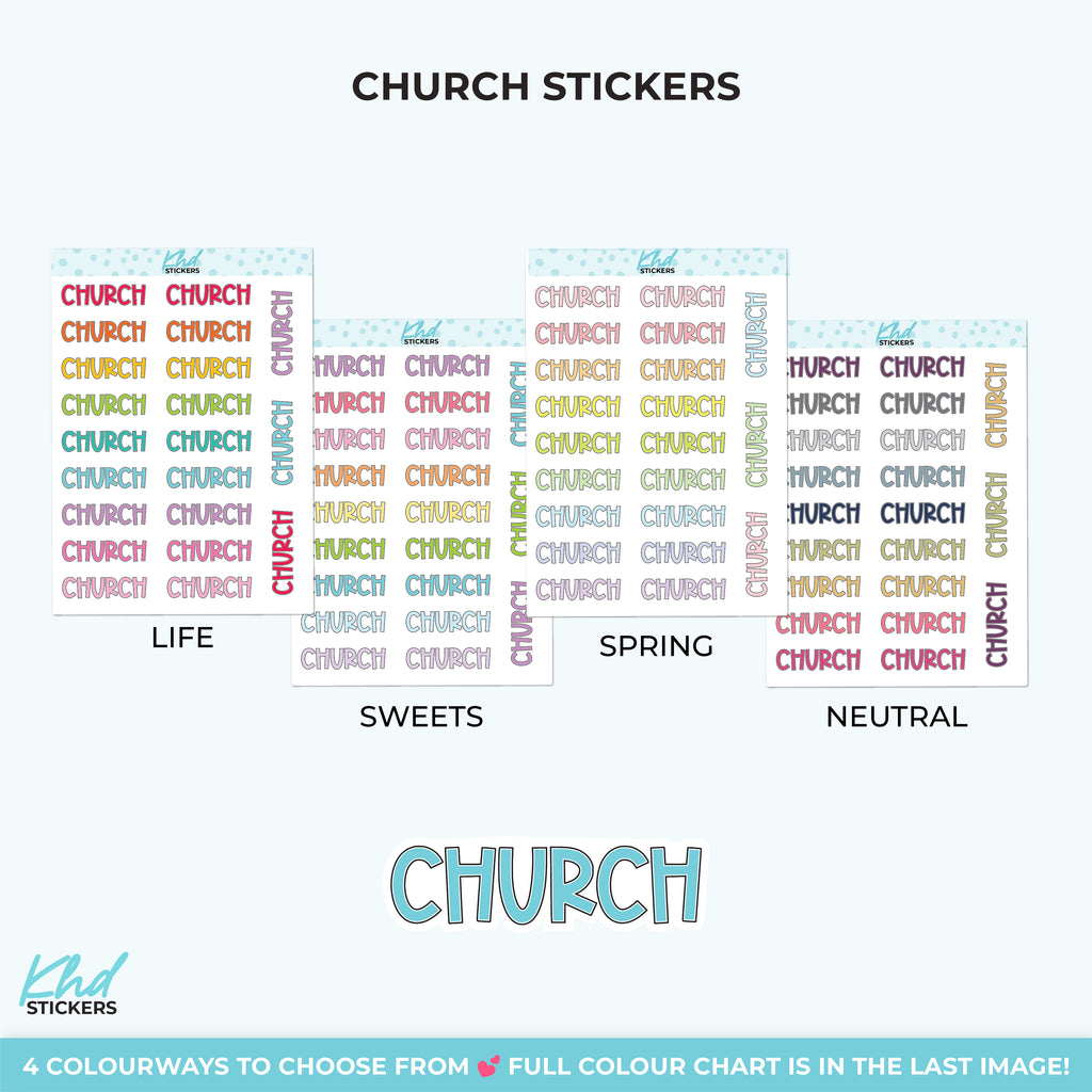 Church Planner Stickers Small