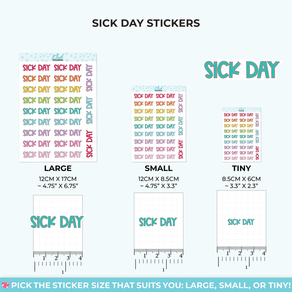 Sick Day Planner Stickers Small