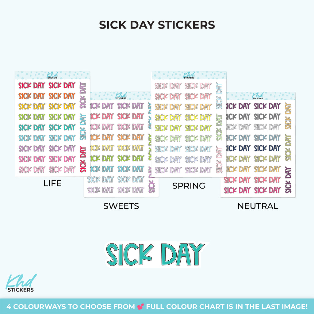 Sick Day Planner Stickers Small