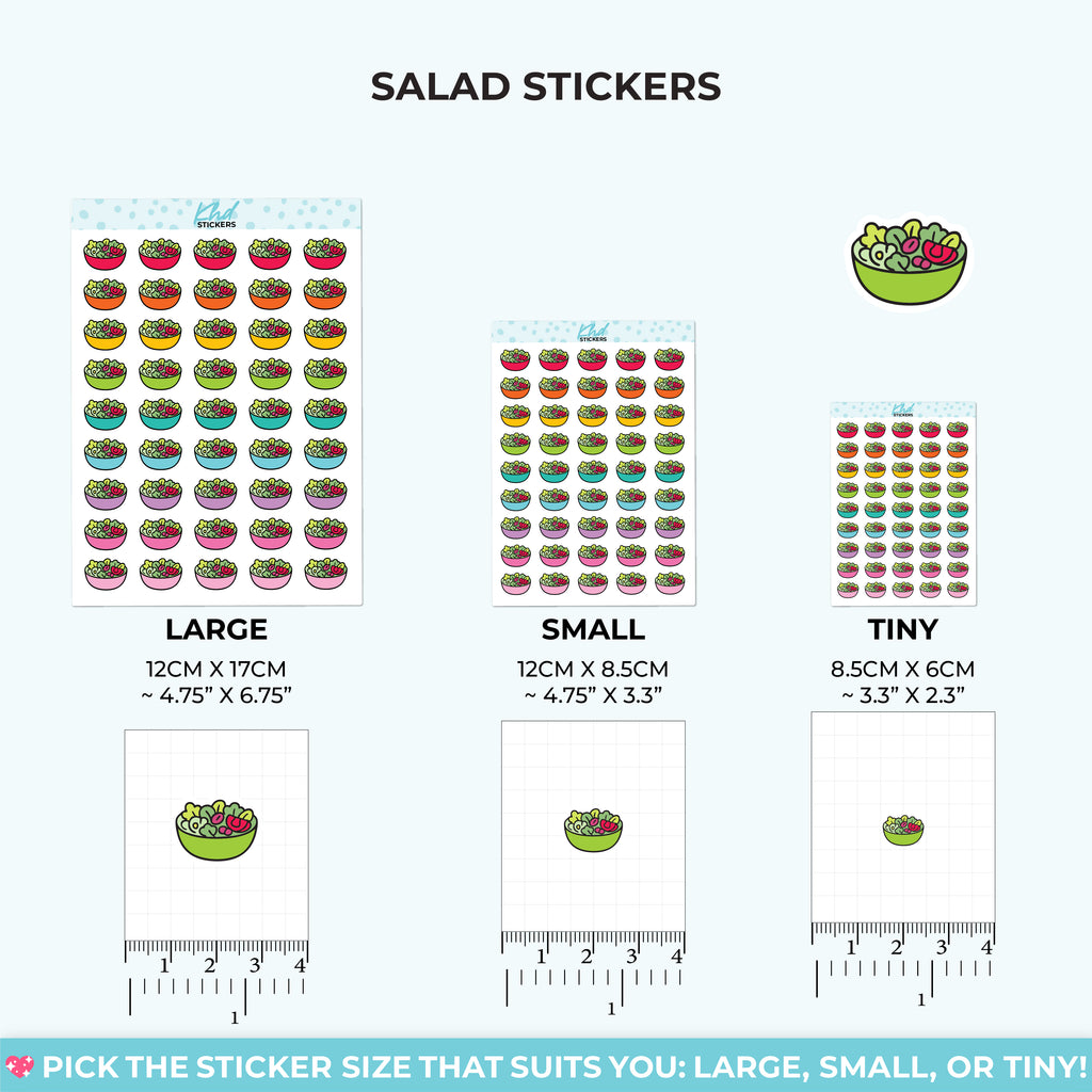 Salad Bowl Stickers, Planner Icons, Small