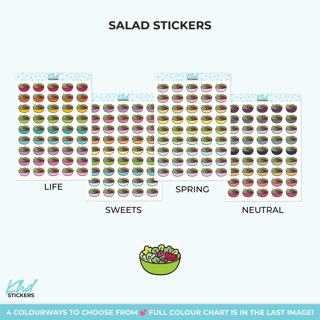 Salad Bowl Stickers, Planner Icons, Small