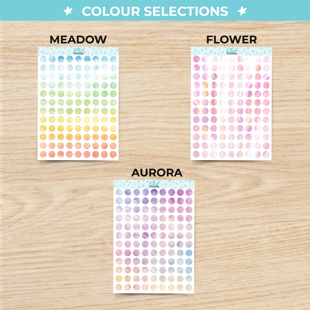 Medium Dots Planner Stickers Aurora