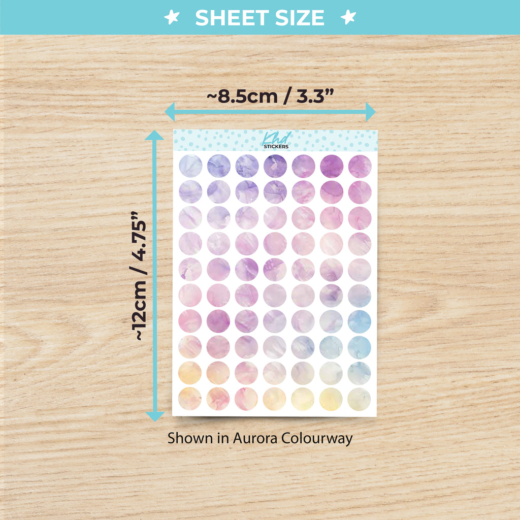 Large Dots Planner Stickers Aurora