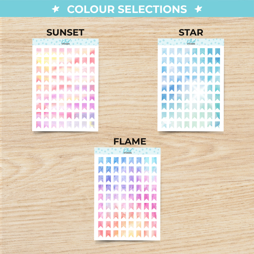 Watercolour Flags Planner Stickers Aurora