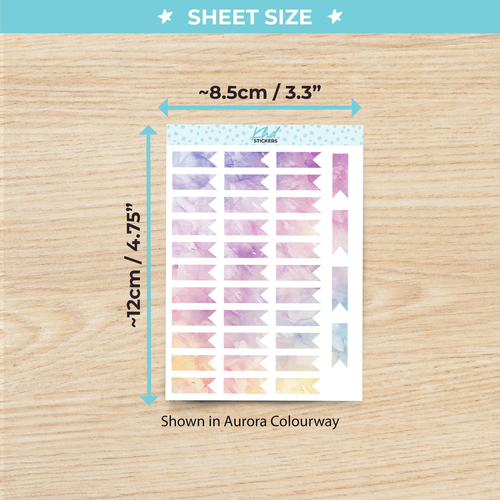 Watercolour Flags Planner Stickers Aurora