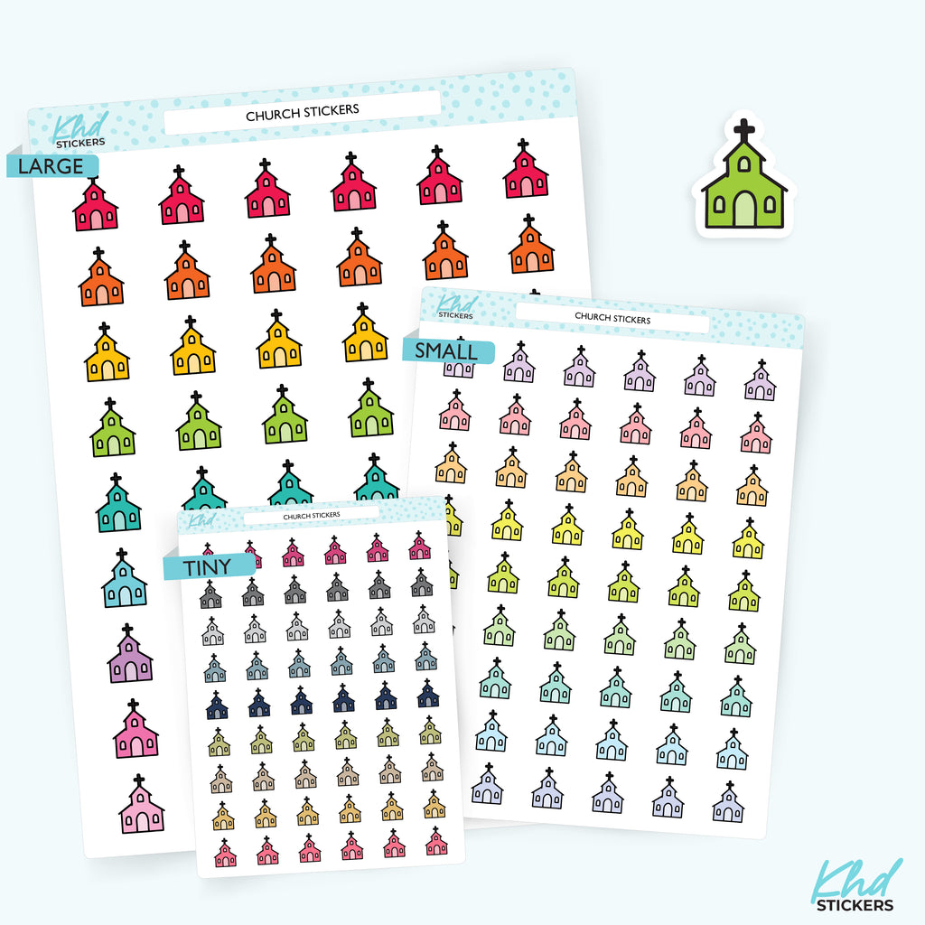 Church Icon Stickers Small