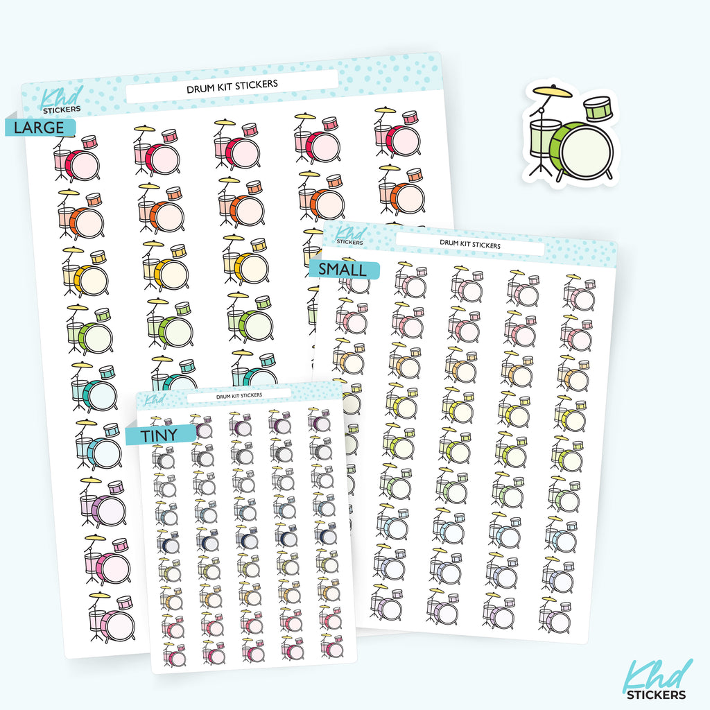 Drum Kit Stickers Small / LIFE