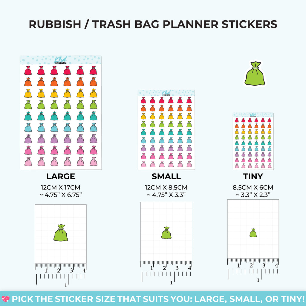 Bin and Rubbish out Planner Stickers Small