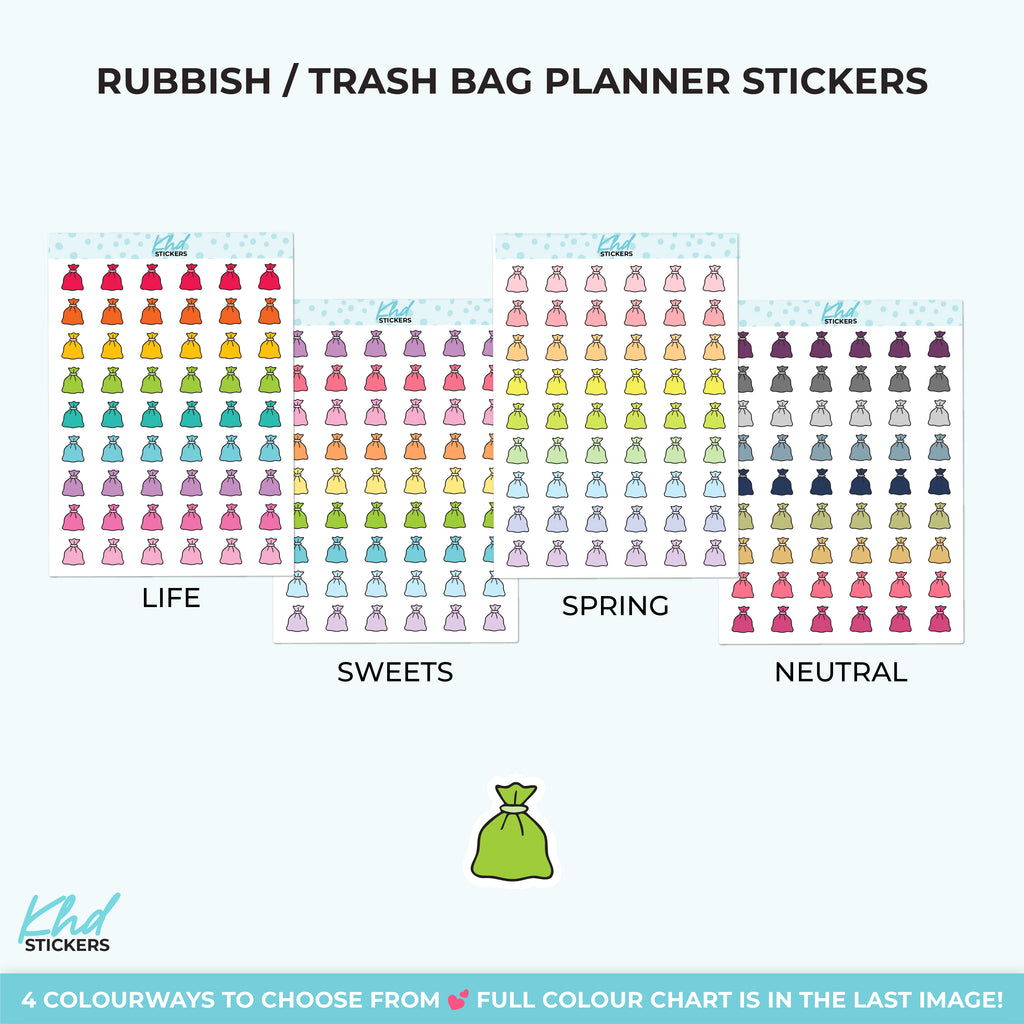 Bin and Rubbish out Planner Stickers Small
