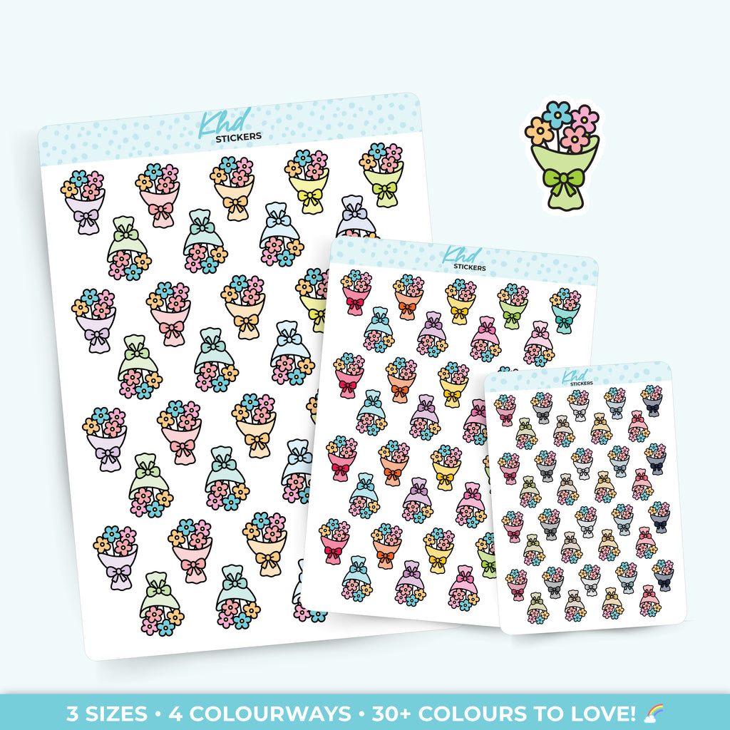 Bouquet of Flowers Stickers Small / LIFE