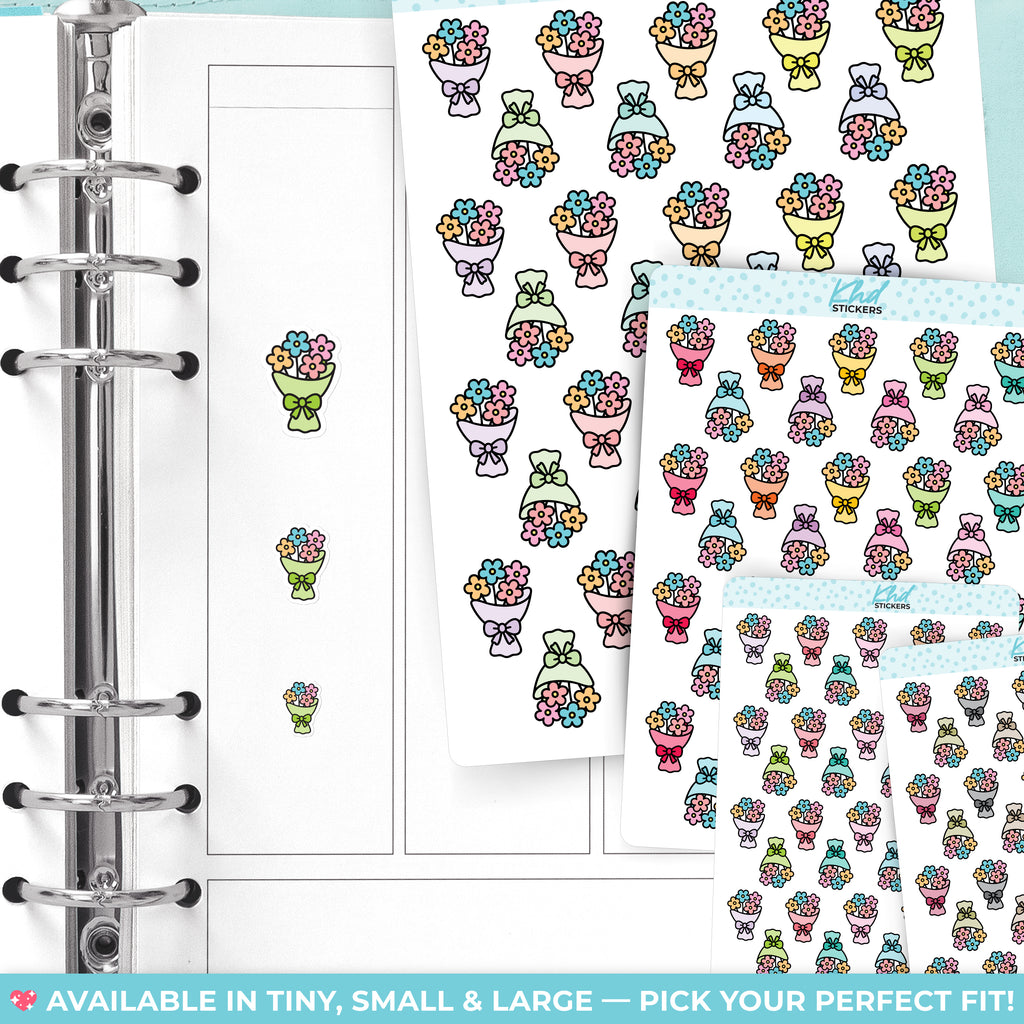 Bouquet of Flowers Stickers Small / LIFE