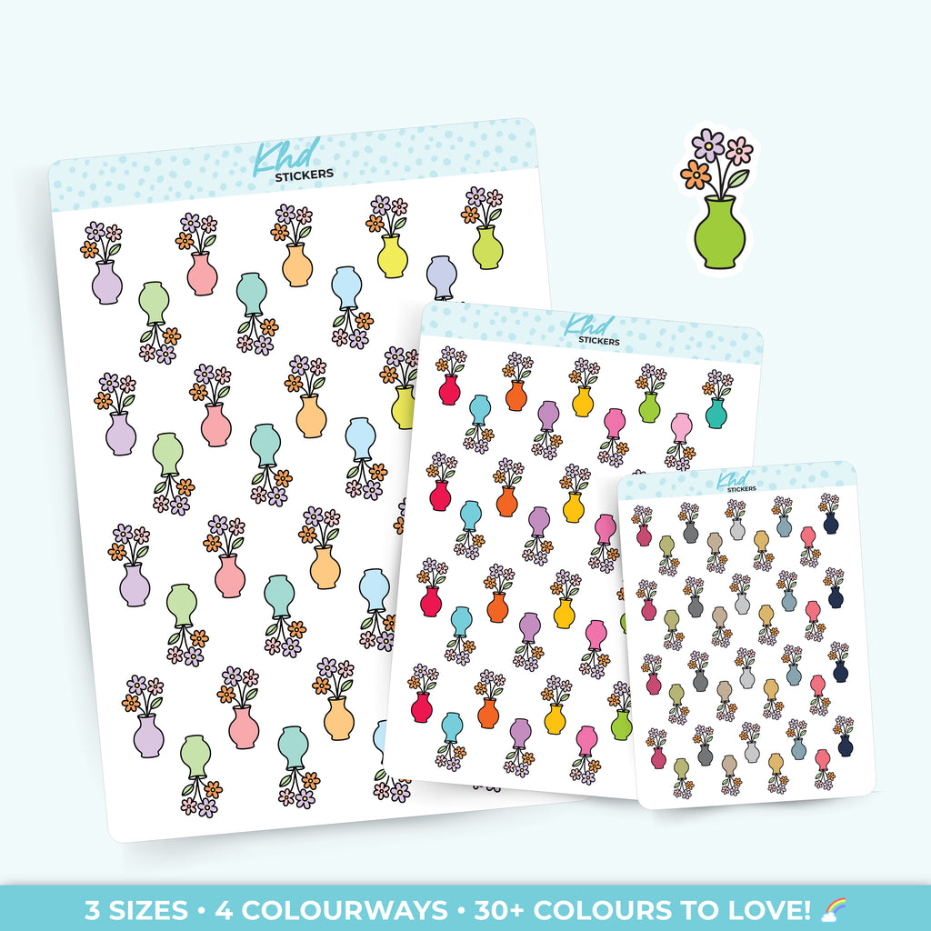 Vase of Flowers Stickers Small / LIFE