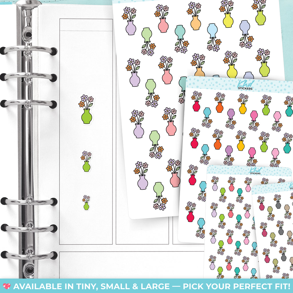 Vase of Flowers Stickers Small / LIFE