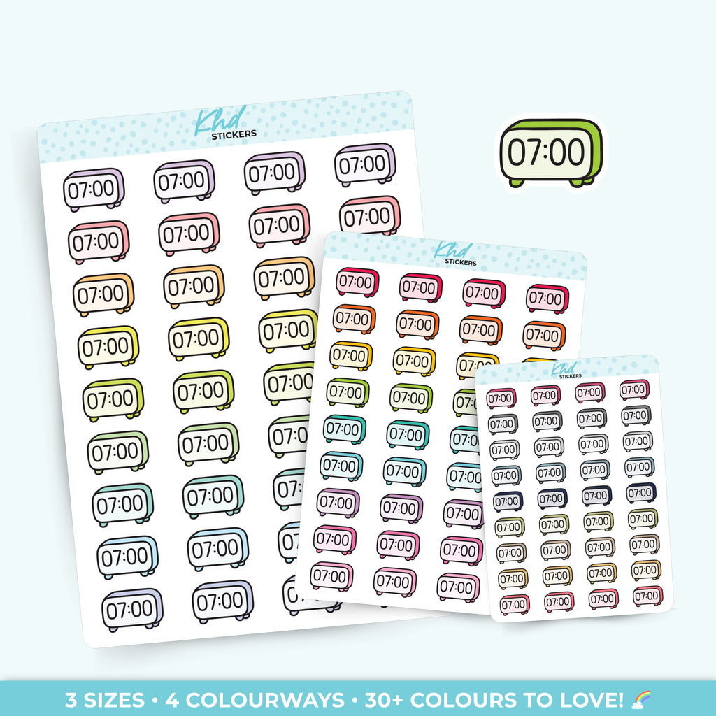 Digital Alarm Clock Stickers Small / LIFE