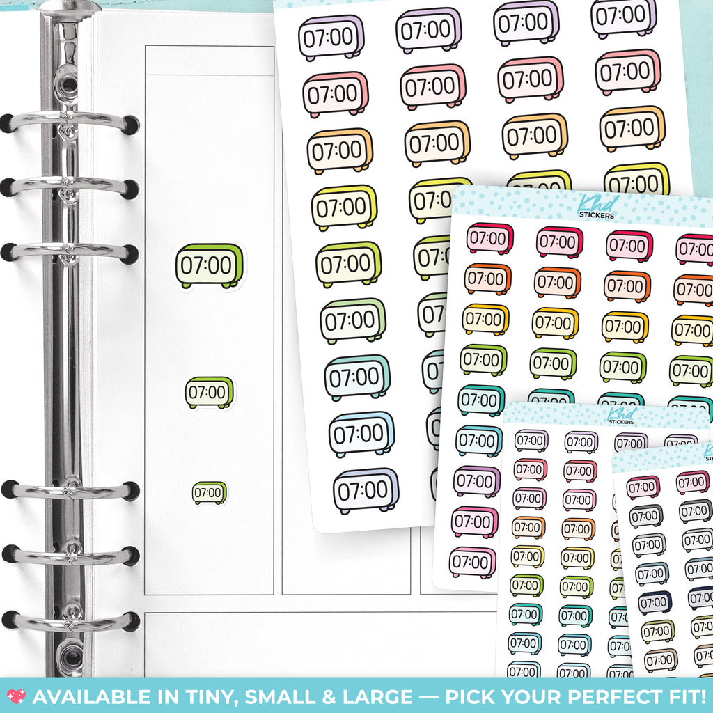 Digital Alarm Clock Stickers Small / LIFE