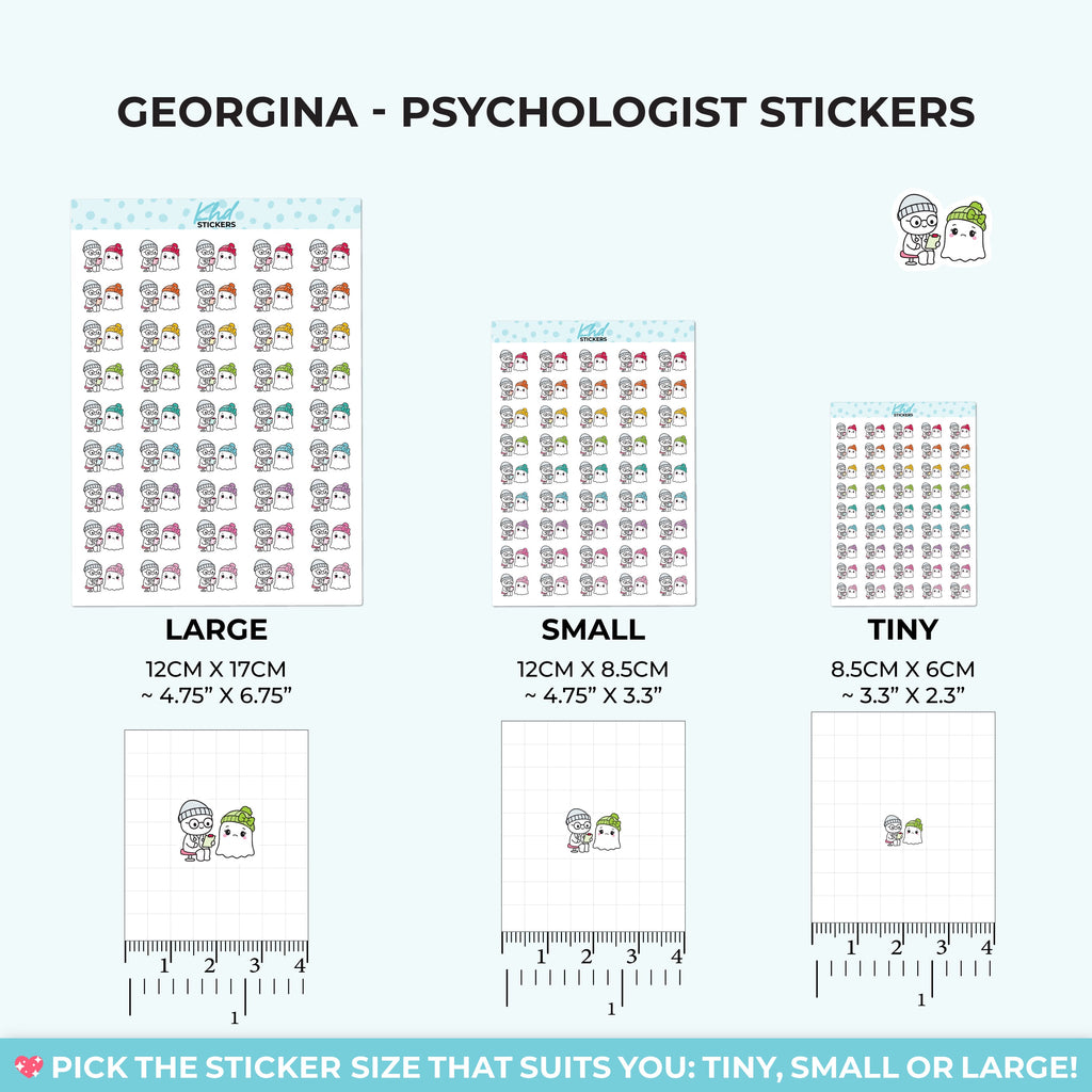 Georgina Ghost Visiting the Psychologist Stickers