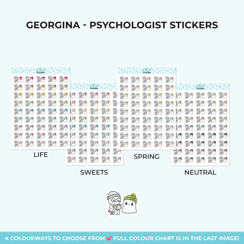Georgina Ghost Visiting the Psychologist Stickers