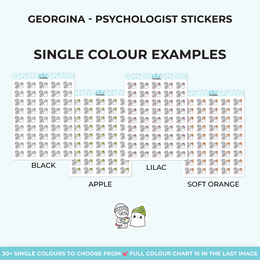Georgina Ghost Visiting the Psychologist Stickers